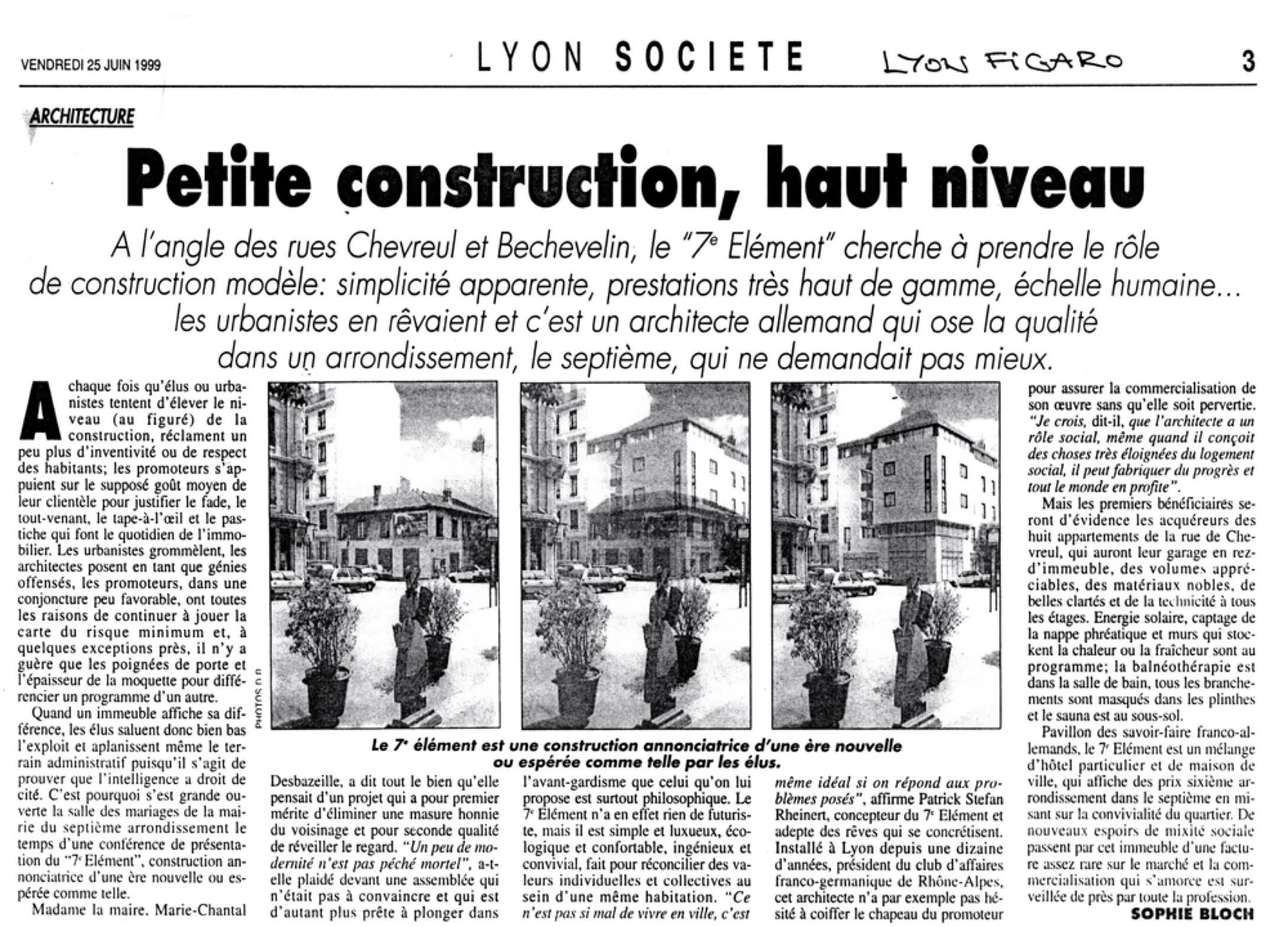 Article du Fiago sur le projet 7e élément à Lyon. 