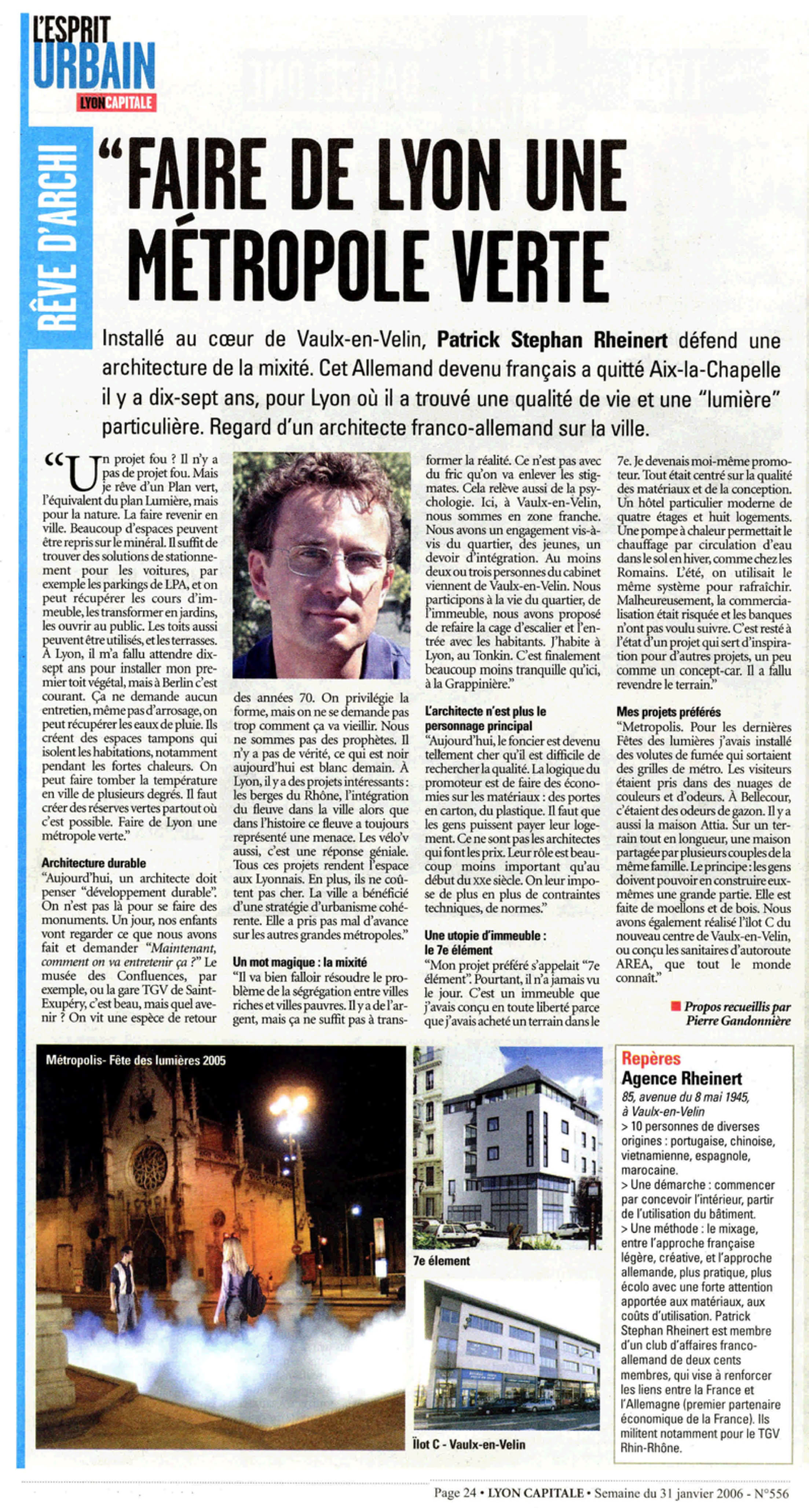 Article sur faire de Lyon une métropole verte.