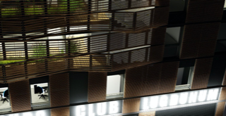 Exterior night view of the project.