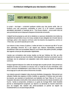 Communiqué de presse sur le projet éco-loger. 