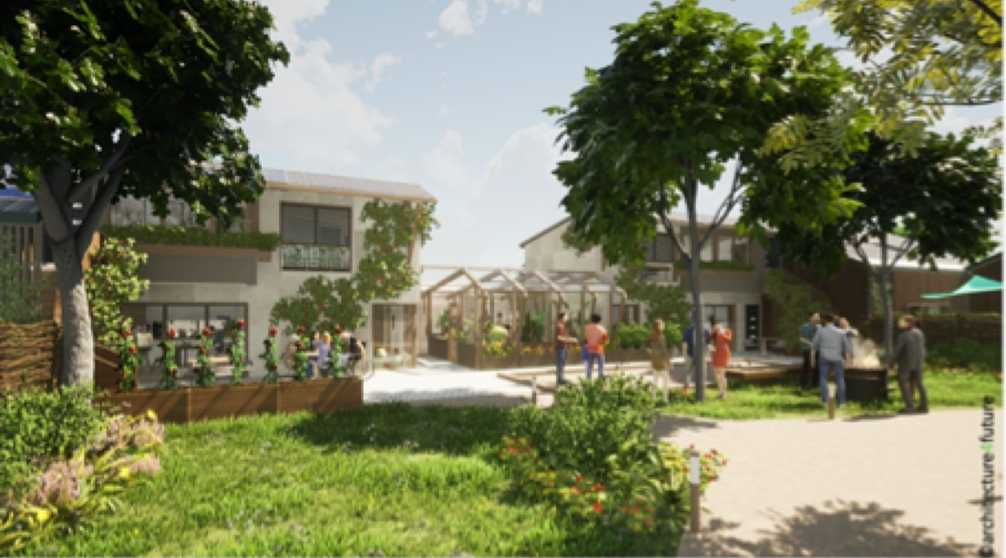 Perspective des espaces communs du projet "éco-loger".