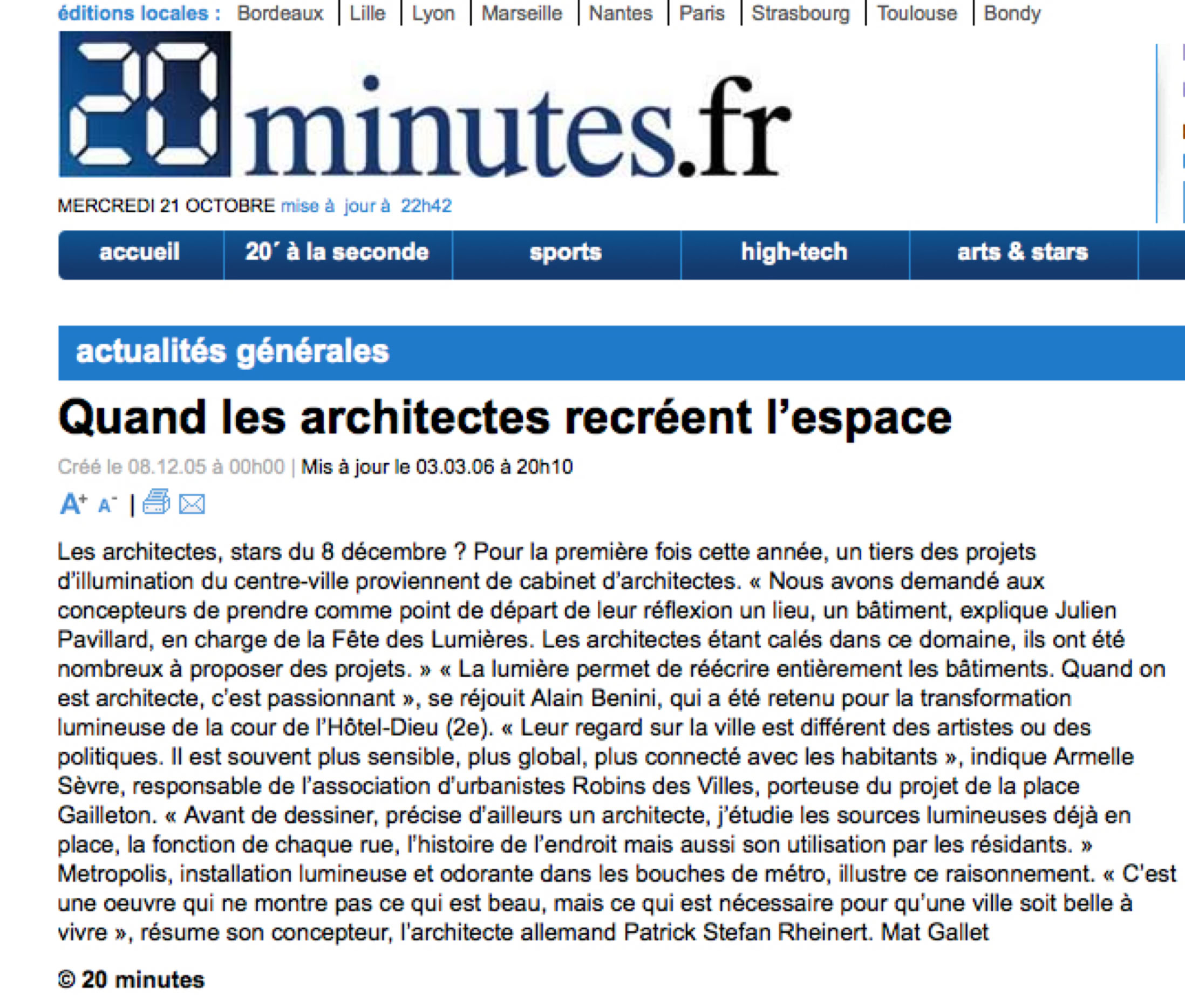 article du 20 minutes 