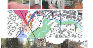 Landmarks and photos of areas of interest.