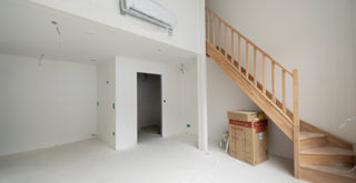 Foto des Coworking Space während der Bauarbeiten.